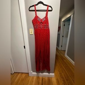 Redfish/orange printed maxi dress